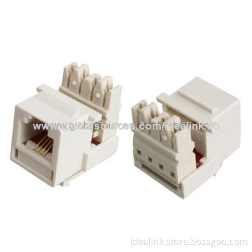 Telephone/Keystone/Cat3 Module Jacks, Various Colors Available, Made of Polycarbonate Housing